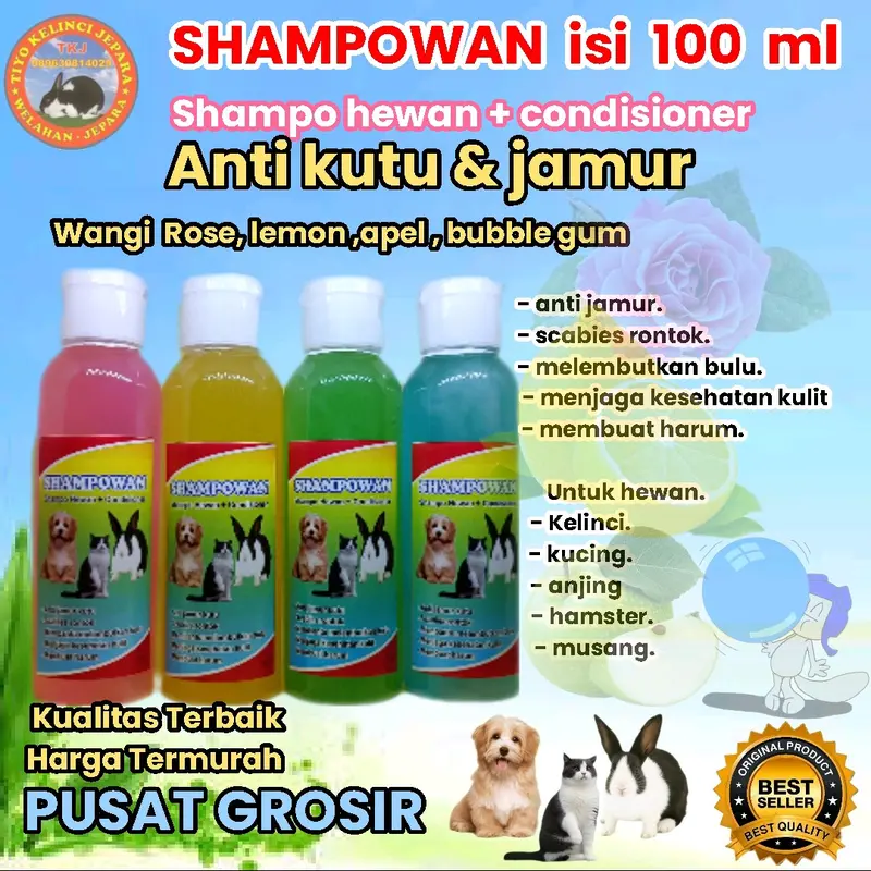 shampo kucing shampo kelinci shampo anjing 100 ml anti kutu harum premium 0