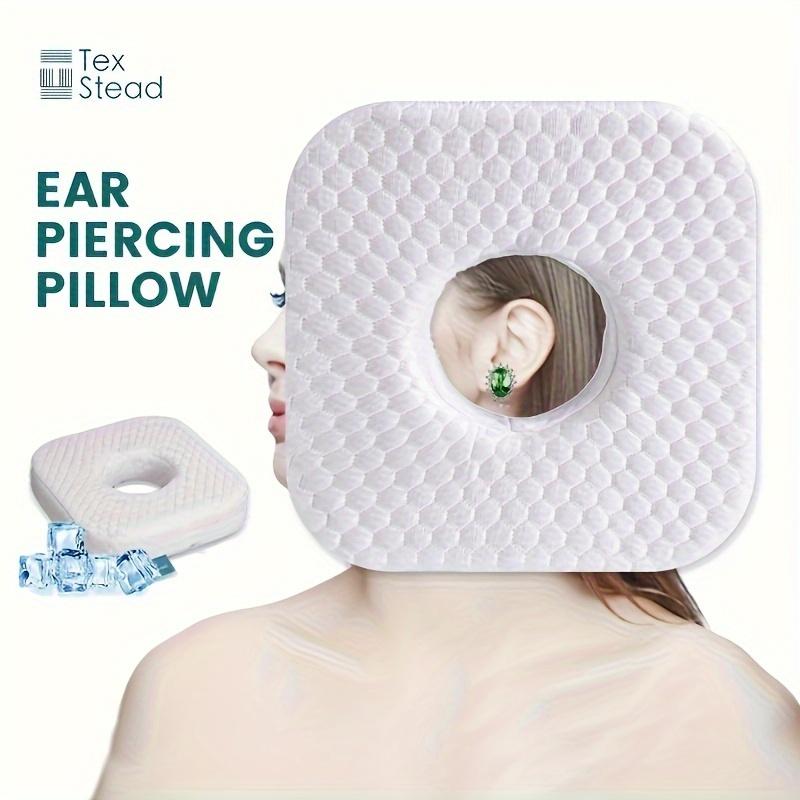 Product Introduction of Classic Ear Piercing Pillow for Side Sleepers,  Polyester 100% Cover, Machine Washable, Space-Themed, Multipurpose Ear Guard Cushion with Ear Hole, Quilted Woven Craftsmanship, Fabric Weight 1