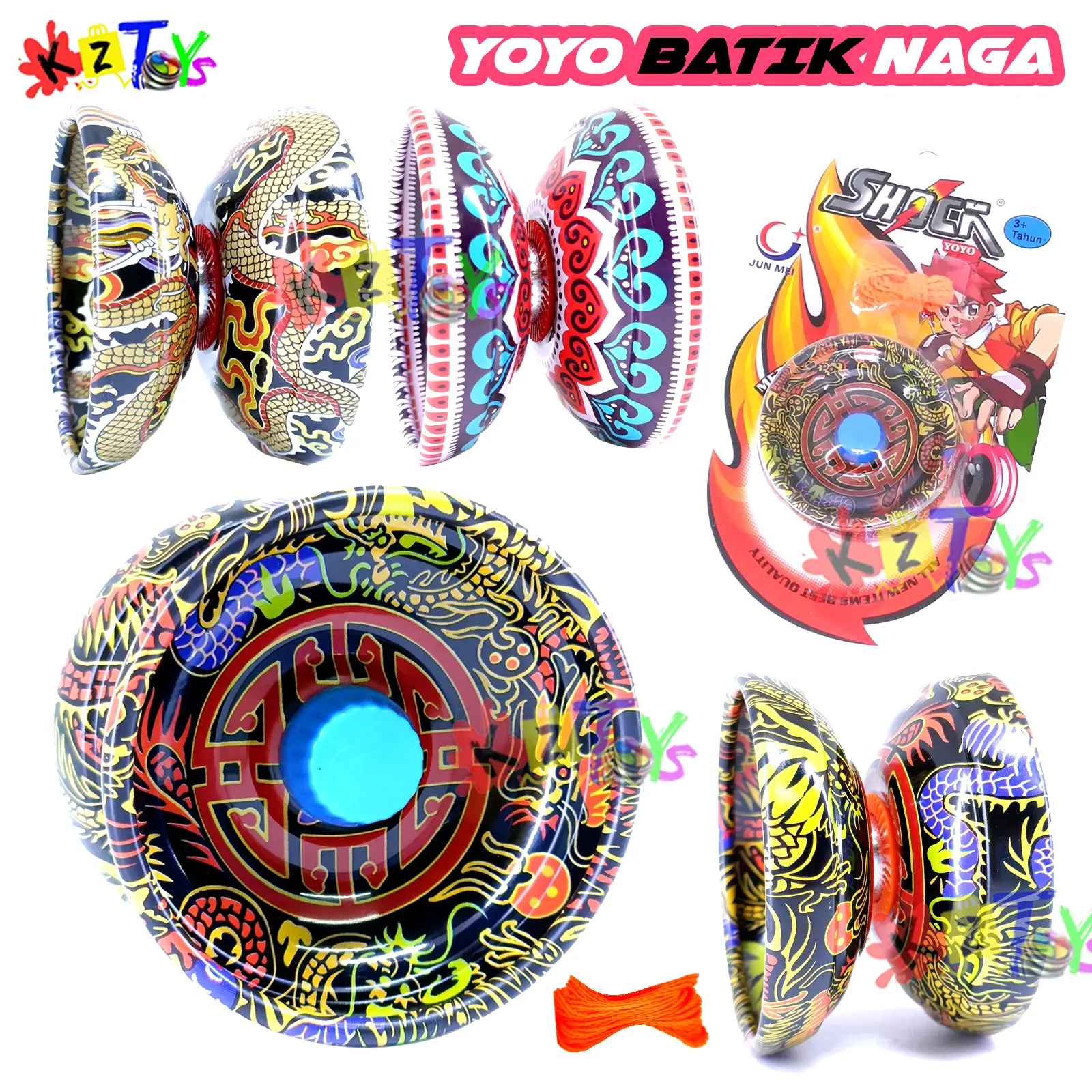 [828] YOYO BATIK NAGA MAINAN YOYO BESI 1 BEARING