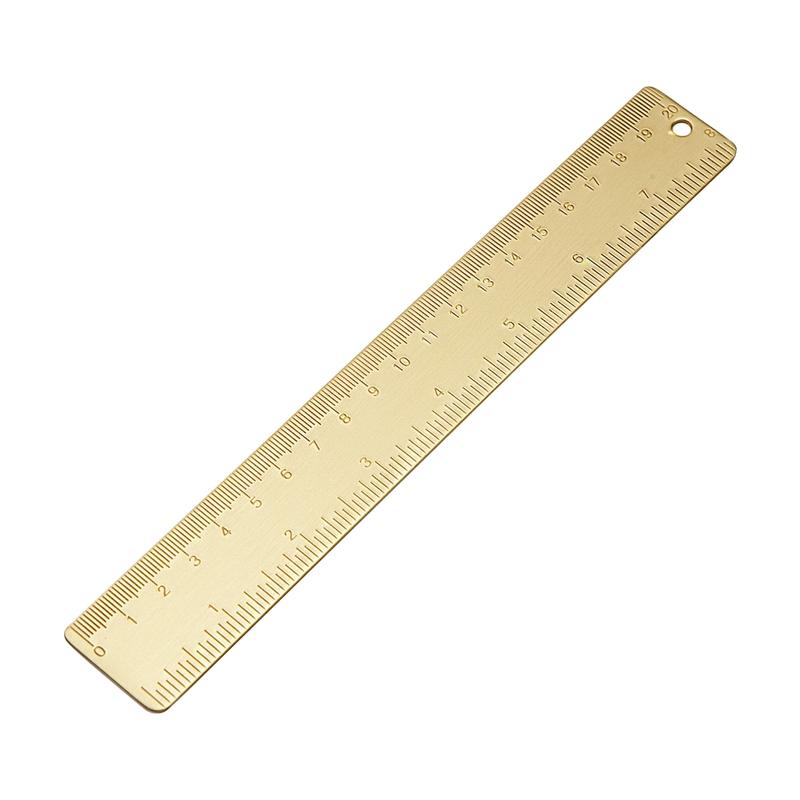 Product Introduction of 20cm/7.9'' Metal Ruler Brass Straight Ruler Drawing Cutting Non Skid Back 35