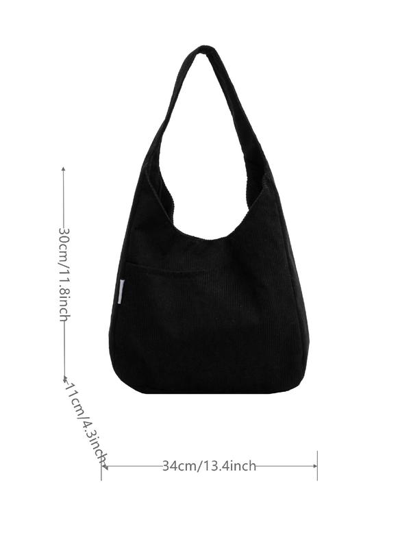 Women's 2025 New Stylish Minimalist Corduroy Shoulder Bag, Large Capacity Over Shoulder Bag for Daily Use, Trendy Lightweight Multifunction Tote Bag, Handbag 1