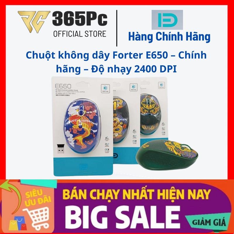 Chuột không dây Forter E650 – Chính hãng – Độ nhạy 2400 DPI – Bảo hành 24 tháng…
