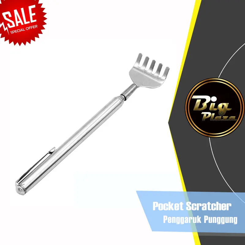 Pocket Scratcher Stainless Steel Penggaruk Punggung Tongkat Garuk 0986 0