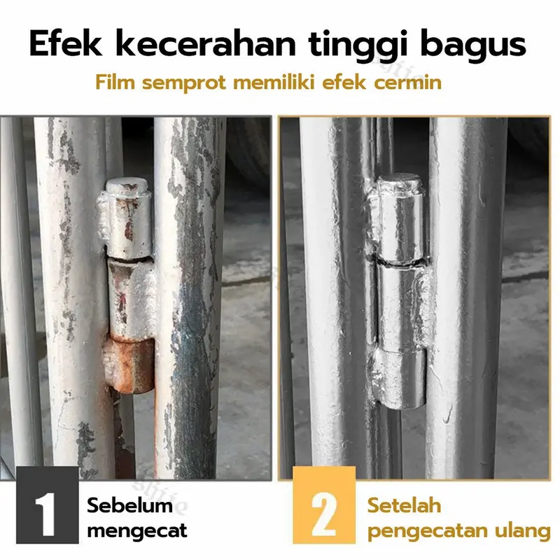 Cat Semprot Chrome 350ml Chrome Spray Pain Warna Chrome Krum Stainless Automotive Metallic Paint Chrome  Cat Semprot Krom 350 ML Warna Krom Cat Logam Otomotif Krom Cat Semprot Krom Sapporo Baja Tahan Karat Krom 5