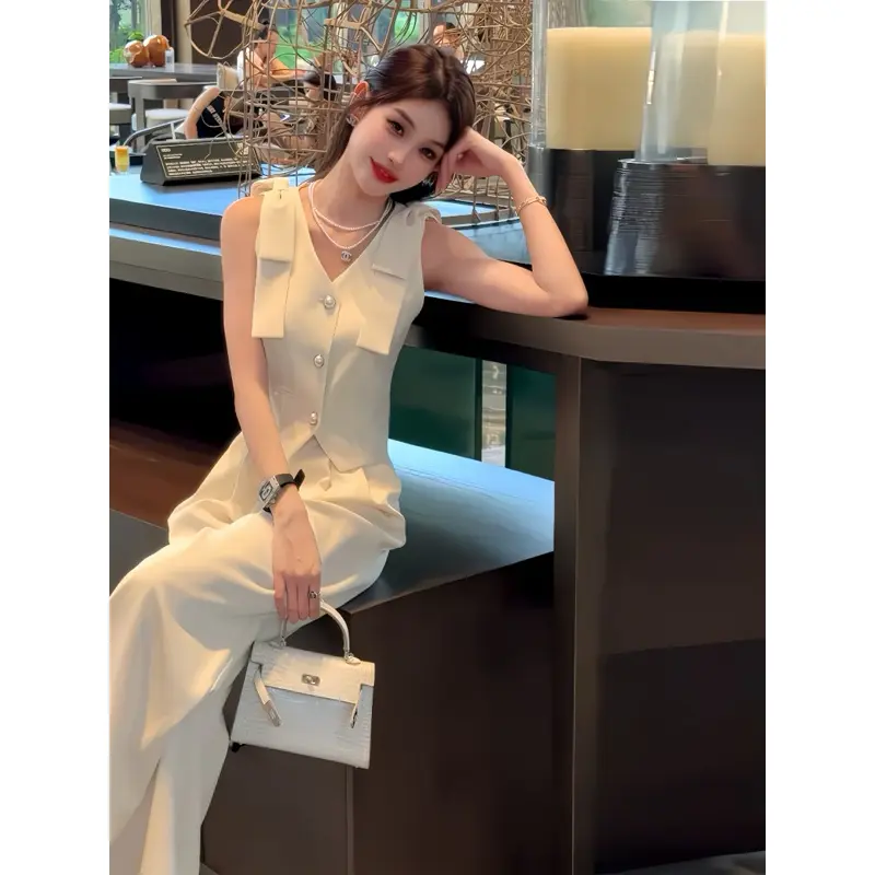SÉT BỘ QUẦN ỐNG RỘNG ÁO GILE ĐI CHƠI, ĐI LÀM SANG CHẢNH, SÉT BỘ THỜI TRANG NỮ, SÉT THỜI TRANG CÔNG SỞ ĐẸP Nhung Ong Women 4
