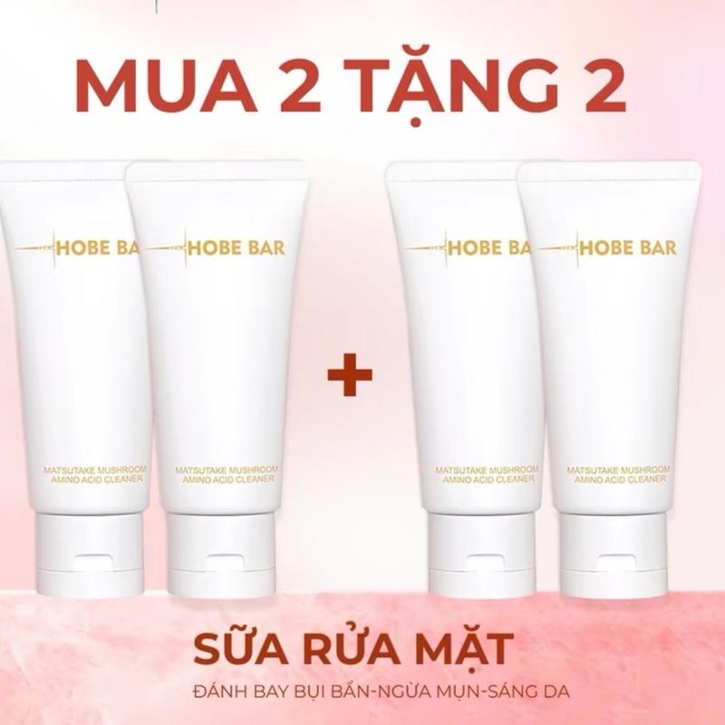  Combo 4 tuyp  Sữa Rửa Mặt Làm Sáng Da HOBEBAR Giúp Làm Sạch Sâu Kiểm Soát Dầu Và Da Nhạy Cảm Dịu Nhẹ Lành Tính 50ml Skincare Làm Đẹp Da Nữ _ serum chống lão hóa gel tất cả các loại da làm trắng ceramide gel rửa mặt vitaminc khô suaruamat su arua 