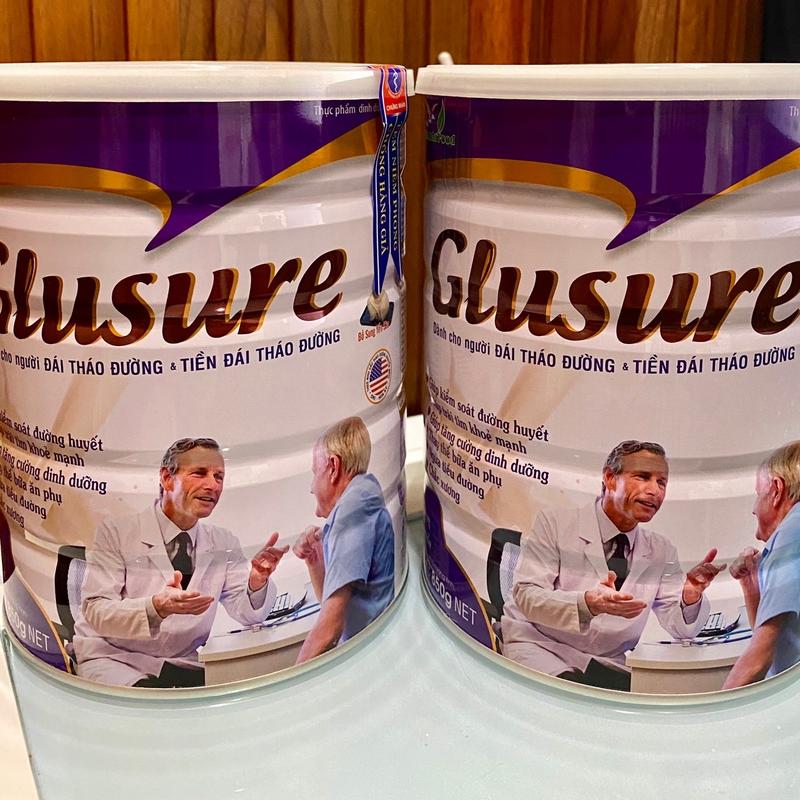 2 Lon Sữa Tiểu đường Glusure 850g cho người cao tuổi tăng cường dinh dưỡng