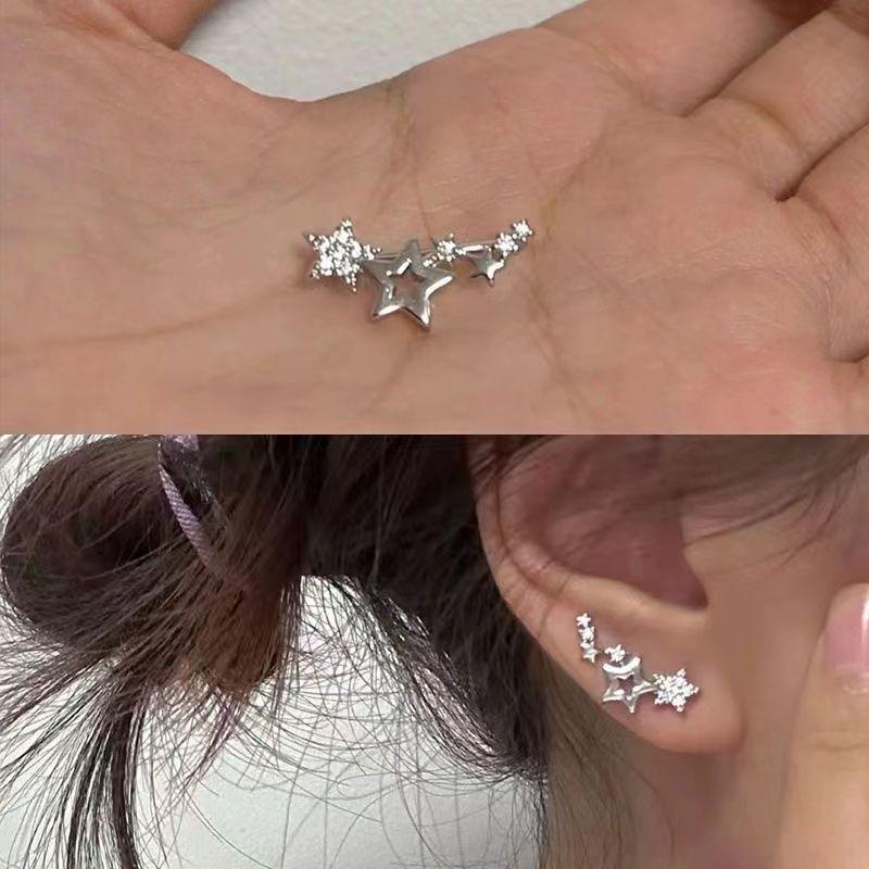 Hoa Tai Zircon Ngôi Sao Họa Tiết Dễ Phối Đồ Thanh Lịch Và Tối Giản, Dành Cho Phụ Nữ, Thiết Kế Độc Đáo Cảm Giác Cao Cấp, Xu Hướng Mới, 2025 4