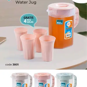 Teko air eskan set yolanda plus 4 gelas plastik