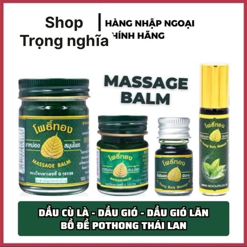 [HÀNG THÁI CHÍNH HÃNG] Có Combo Nguyên Lố 12Chai Dầu Cù Là - Dầu Gió - Dầu Gió Lăn Pothong Chiết Lá Bồ Đề Giúp Xoa Bóp Giảm Nhức Mỏi Thái Lan 15g/50g/5ml/8ml