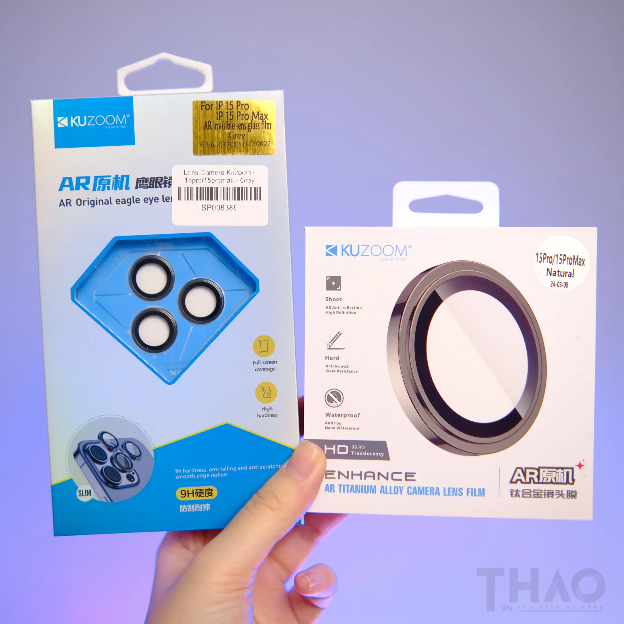 Lens bảo vệ camera Kuzoom AR dành cho iPhone, bảo vệ camera khỏi va đập và trầy xước, phù hợp với màu máy