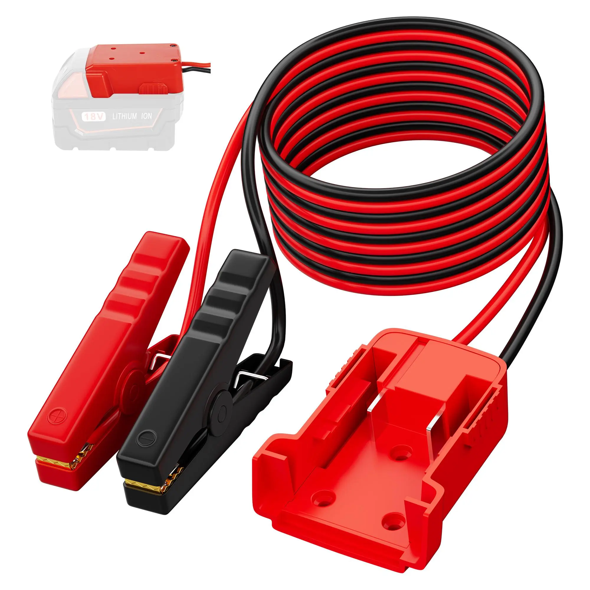 Car Battery Jump Starter Cable, 12AWG 5.9ft Length Car Battery Jump Starter Cable with Adapter, Suitable for 18V & 20V DCB Battery, Automotive, Vehicle