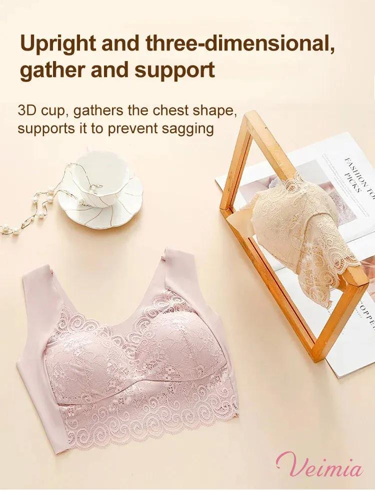 Women's thin vest style no wire lace bra