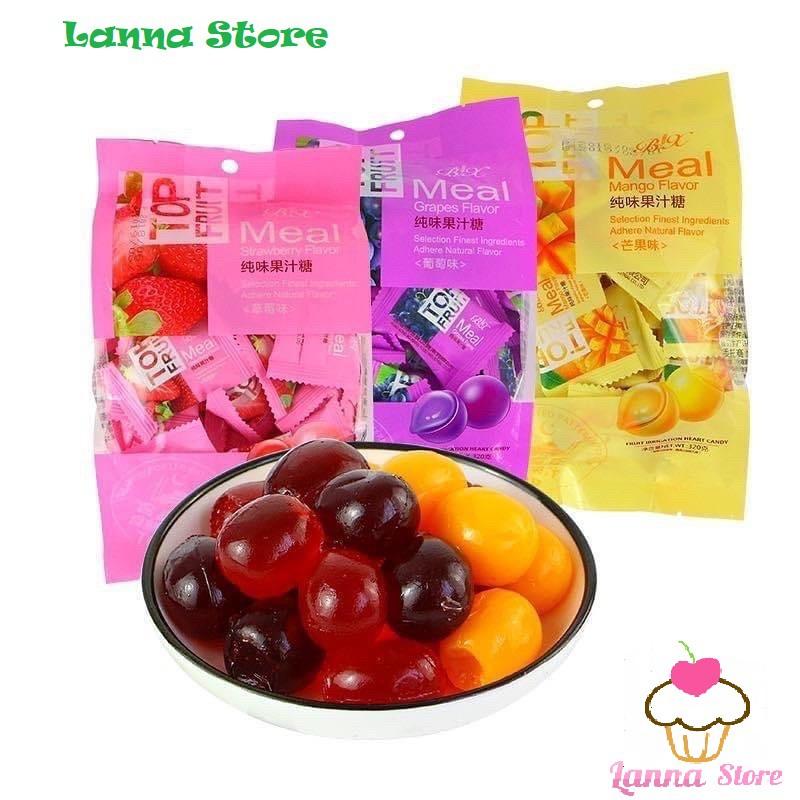  Kẹo dẻo nhân trái cây tươi Top Fruit BX Meal   Kas Diary Bịch 320g - Hồng Kông Snack Ăn Vặt Thức Ăn 
