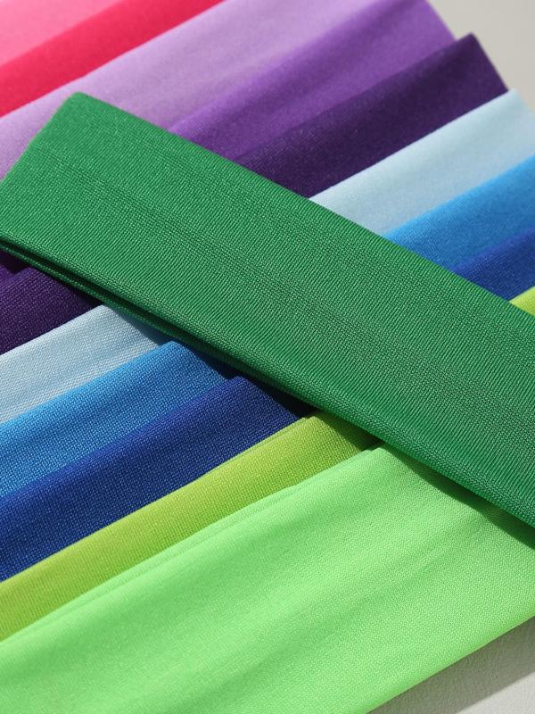 Solid Color Hair Band (18pcs), Sporty Elastic Hair Band for Ponytails, Ponytail Hair Accessories for Women & Girls, Minimalist Headwear Suitable for Sports Outdoors Yoga Thick Hair Hairstyles 5