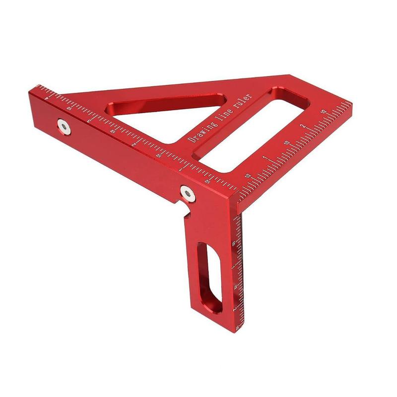 Aluminum Alloy Woodworking Triangle Ruler, 45° Degree Positioning Ruler, Hand Measuring Tool for Home & Office 5