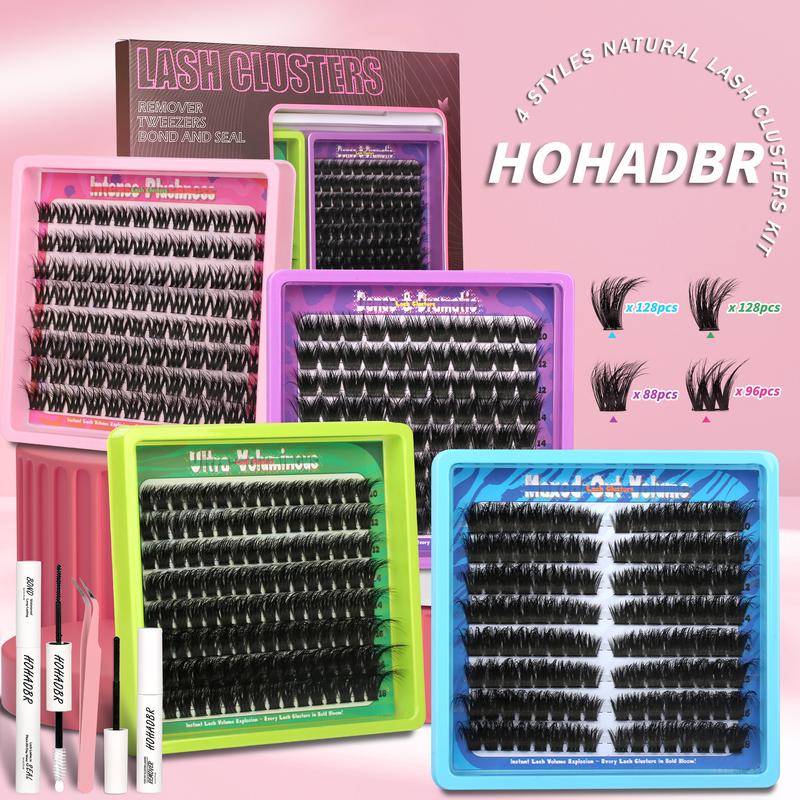 4 Styles Lash Clusters Kit, Volume/ Mega/ Full/ Ultra Eyelash Clusters ...