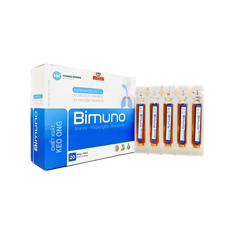 BIMUNO ống Hỗ trợ tăng cường sức khỏe, nâng cao sức đề kháng, giảm nguy cơ mắc các bệnh đường hô hấp  Hộp 20 ống 1
