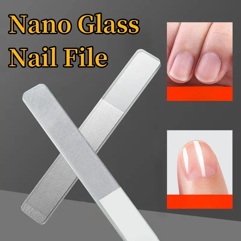 Dũa Móng Tay Đánh Bóng Thủy Tinh Nano, Trong Suốt, Thiết Bị Mài Móng Tay, Dụng Cụ Chăm Sóc Móng Tay, 1 Cái