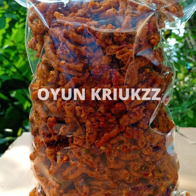 Kripik USUS AYAM CRISPY PEDAS JERUK 100 GR BEST SELLER ( COD ) OYUN KRIUKZZ snack food Chips Keripik Cemilan Makanan Asin 5