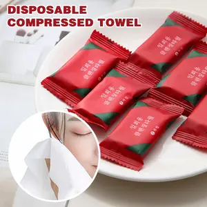 1/10/20Pcs Pure Cotton Disposable Compressed Towel Soft Comfortable Strong Water Absorption Portable  Safe Fluorescent Free Independent Packaging Dry And Wet Use Large Size Thickened Compression Towel For Daily Makeup Remover And Cleaning Face 6