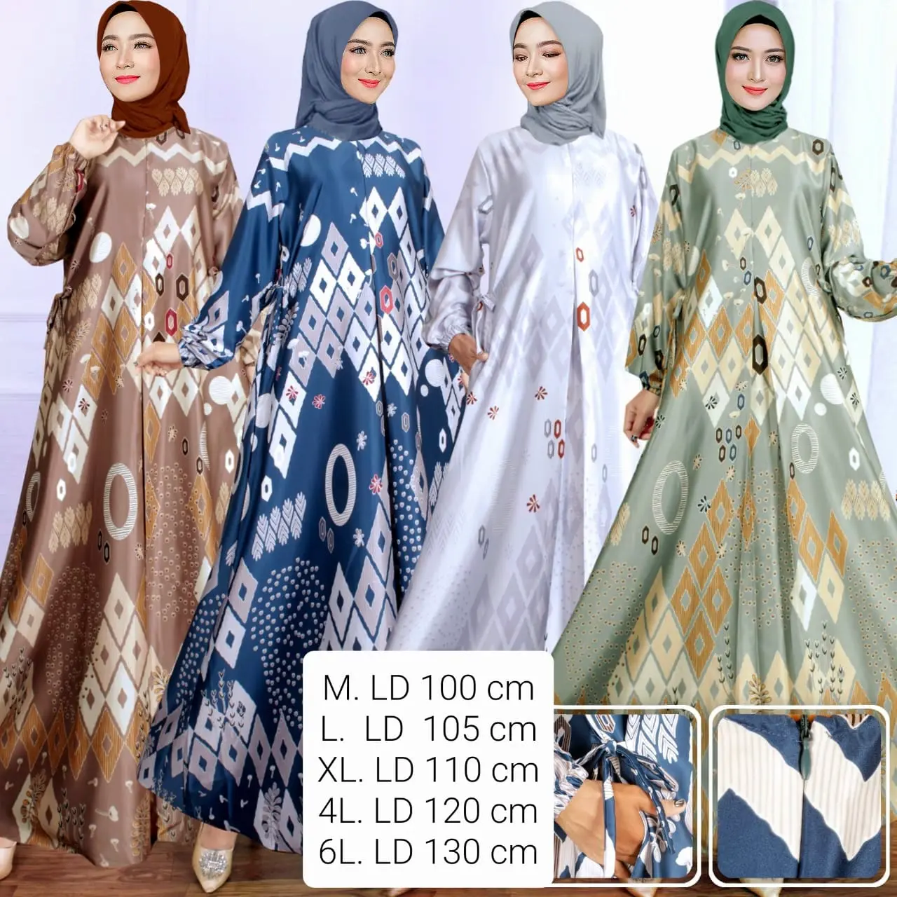 Gamis Laura terbaru / Dress silk Premium / Gamis tranding M-6L Bunga Muslim Wanita Karet Panjang