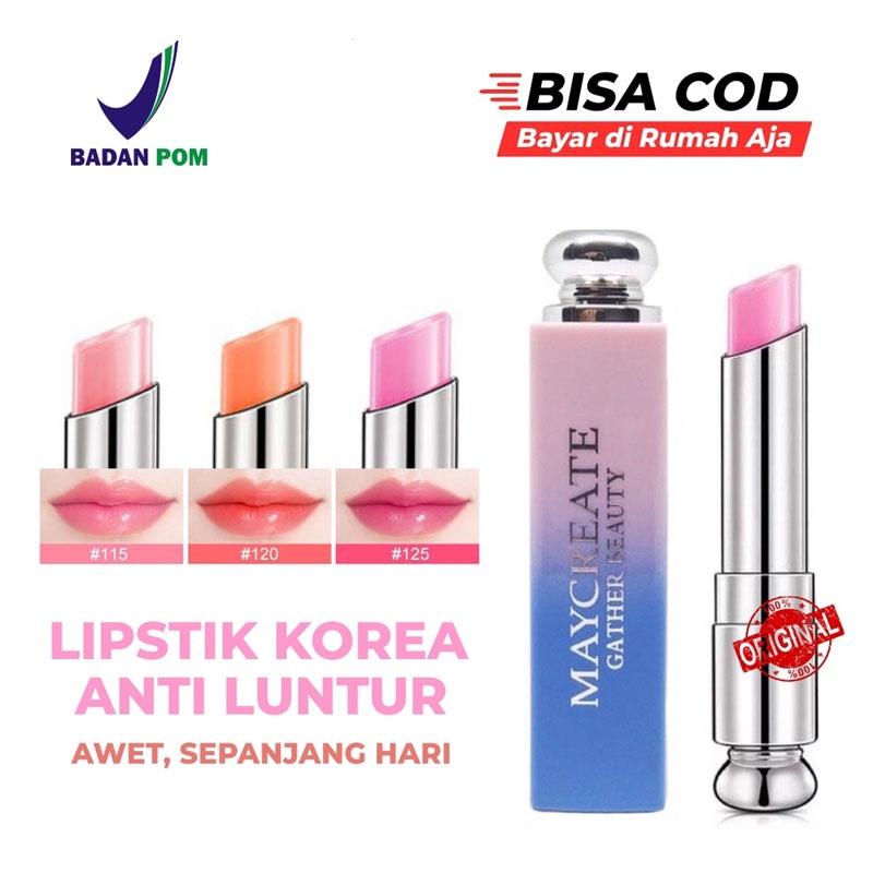 [COD] Maycreate Moisturizing Lipstick Melembabkan Tahan Air Dan Tahan Lama BPOM 0