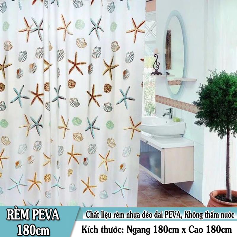 Rèm phòng tắm / Rèm cửa sổ họa tiết Sao Biển ( 180cm x 180cm ) Loại 1 1