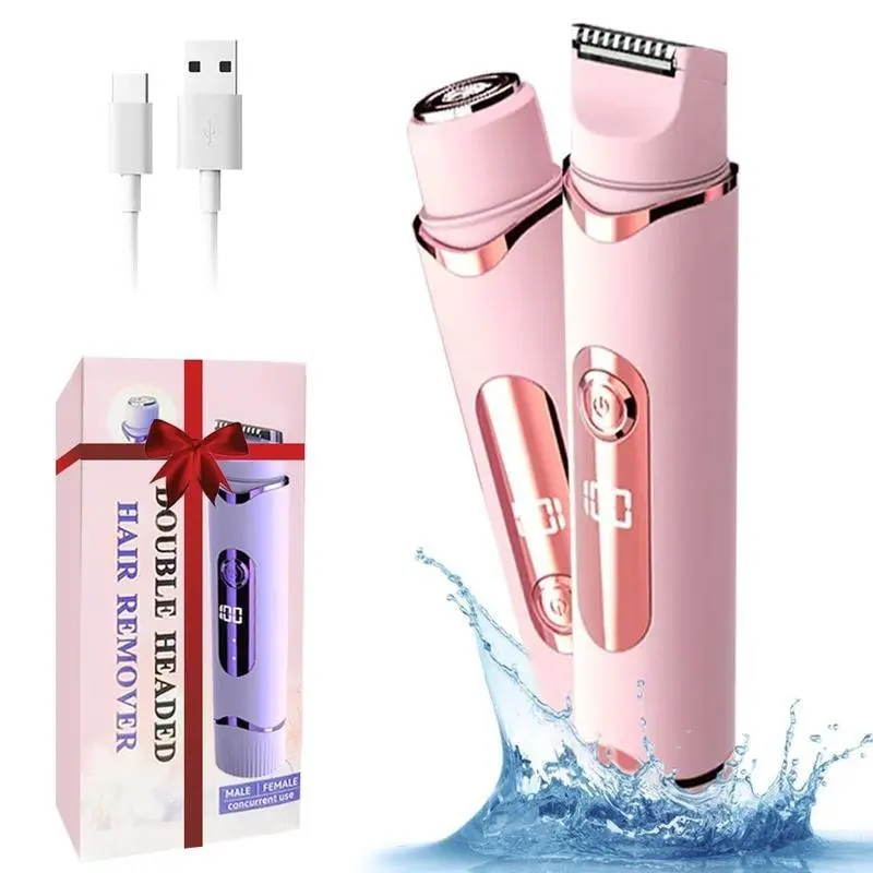 2 in 1 Electric Shaver, 1 Box Rechargeable Electric Shaver, Wet and Dry Use Personal Body Trimmer for Women, Suitable for Home and Outdoor Travel Use, Epilator Hair Clipper Razor Hair Trimmer