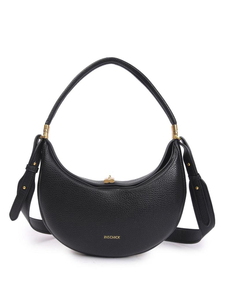 Product Introduction of Women's Fashionable Solid Color Half Moon Bag, Casual PU Leather Shoulder Bag for Daily Used, Trendy Versatile High-quality Daily Commuting Bag 8