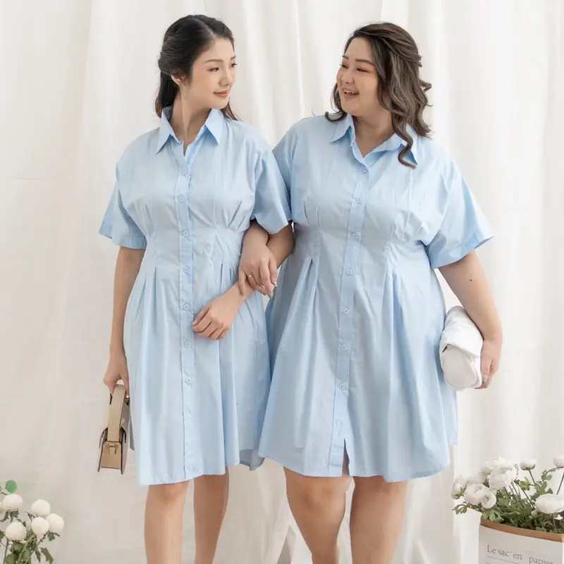 Eclaire - Joyce Dress Normal Grande Bigsize | Dress Kerah Katun Wanita Korea Casual Pastel Jumbo S-L XL XXL 7
