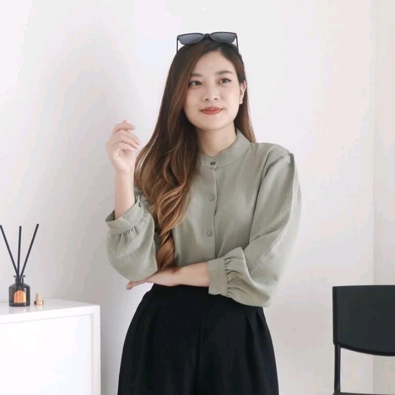 [Lboss] reva blouse cringkle/atasan wanita kekinian/blouse wanita termurah paling trend kemeja viral 3