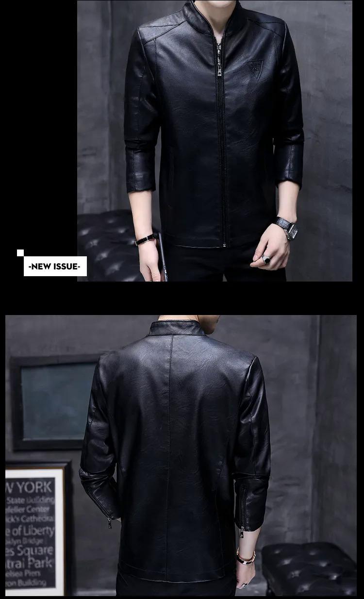 Product Introduction of Jaket kulit lelaki, bahagian nipis, gaya Korea, koleksi musim bunga dan musim luruh baharu 2021 12