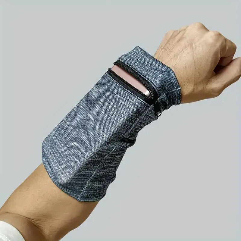 Sports Wrist Bag, 2 Counts/set Sweat-Absorbing Wristband, Portable Wrist Wallet for Gym Jogging Fitness, Sports & Outdoor Accessories