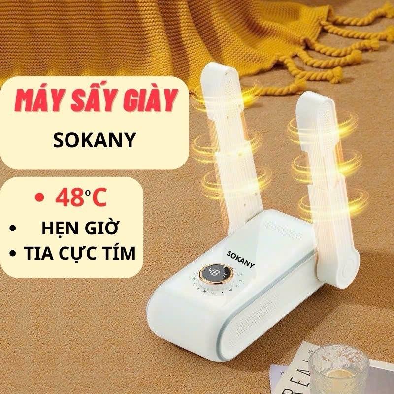 Máy sấy giày SOKANY khử mùi giày tất găng tay bằng công nghệ tia UV tỏa nhiệt giúp làm khô nhanh, khử mùi thông minh