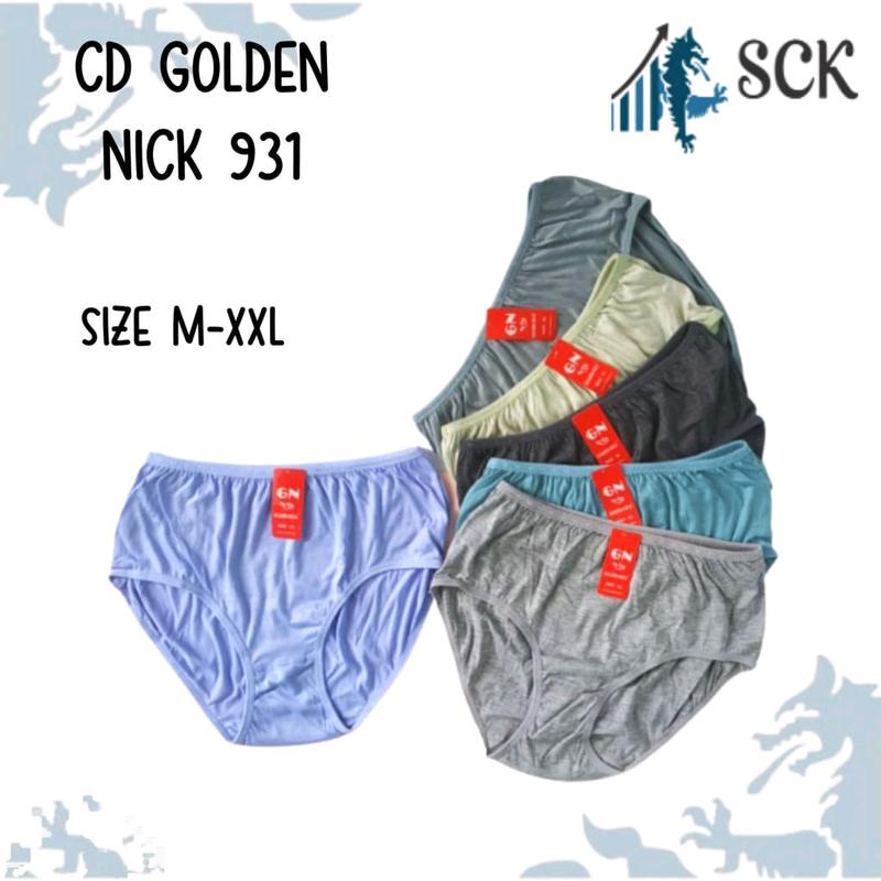 Paket 6 & 12 Celana Dalam Wanita Golden Nick 931 Katun Polos Soft Lembut Semi - Grosir Murah 3