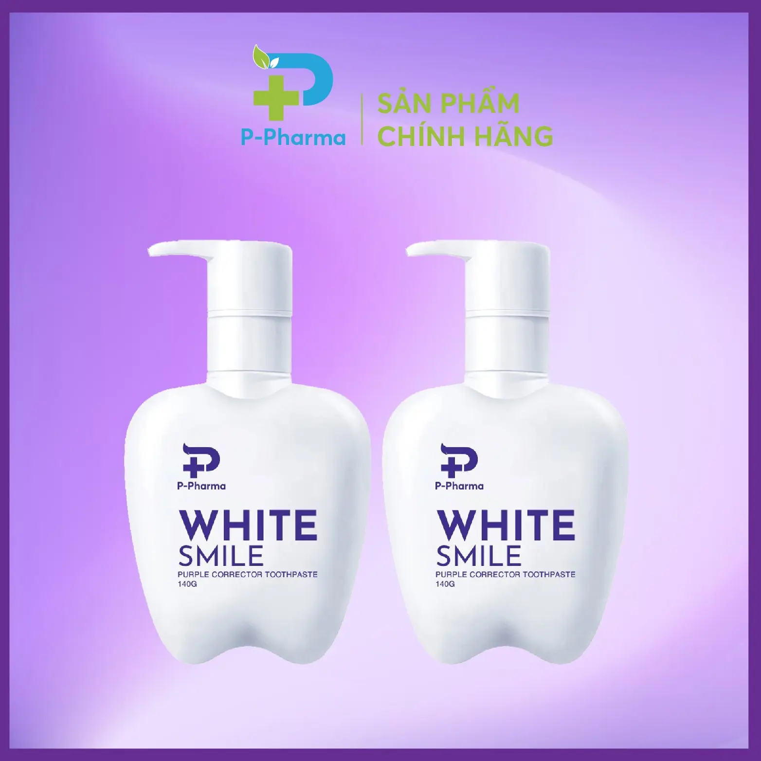 Combo 2 Kem Đánh Trắng Răng White Smile LỌ 140 GRAM