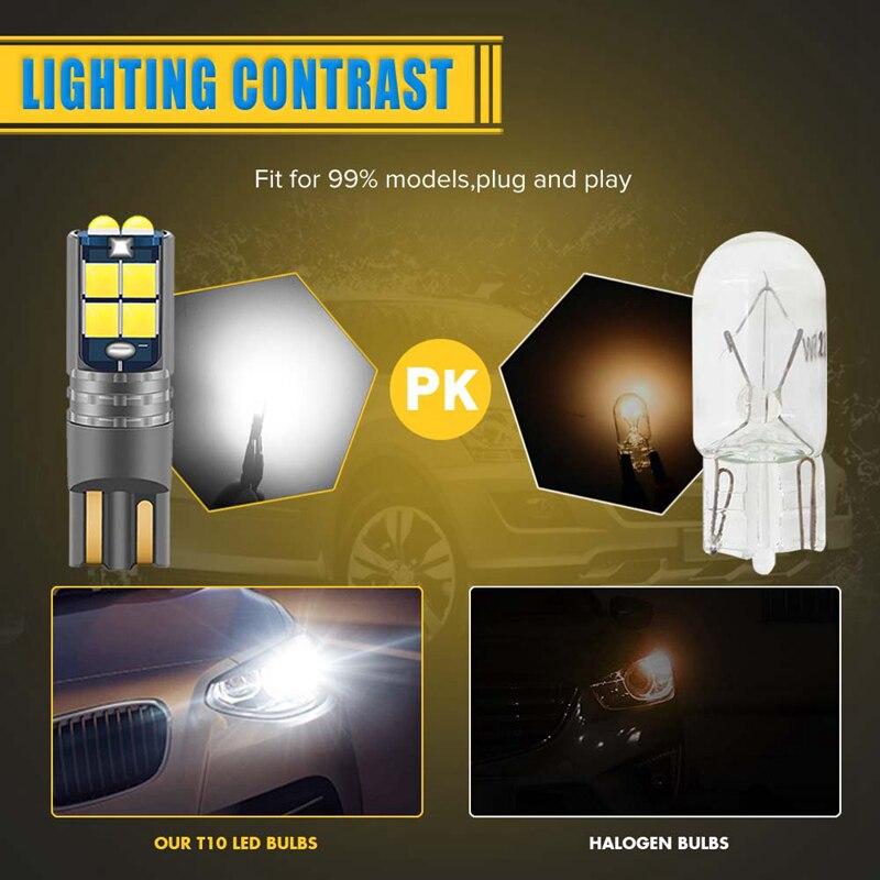 Đèn Led Công Viên, T10, 12V và 24V, Tương thích với Xe Tải, Xe Máy, Xe Tay Ga và Ô Tô, Đèn Vị Trí T10 W5W, Đèn Biển Số, Chức Năng DRL 5