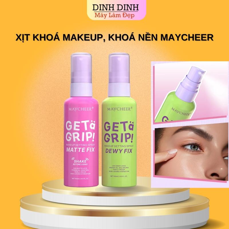 Xịt khoá makeup khoá nền Maycheer Setting Spray Dewy Fix Cố định lớp trang điểm lâu trôi,cấp ẩm 60ml