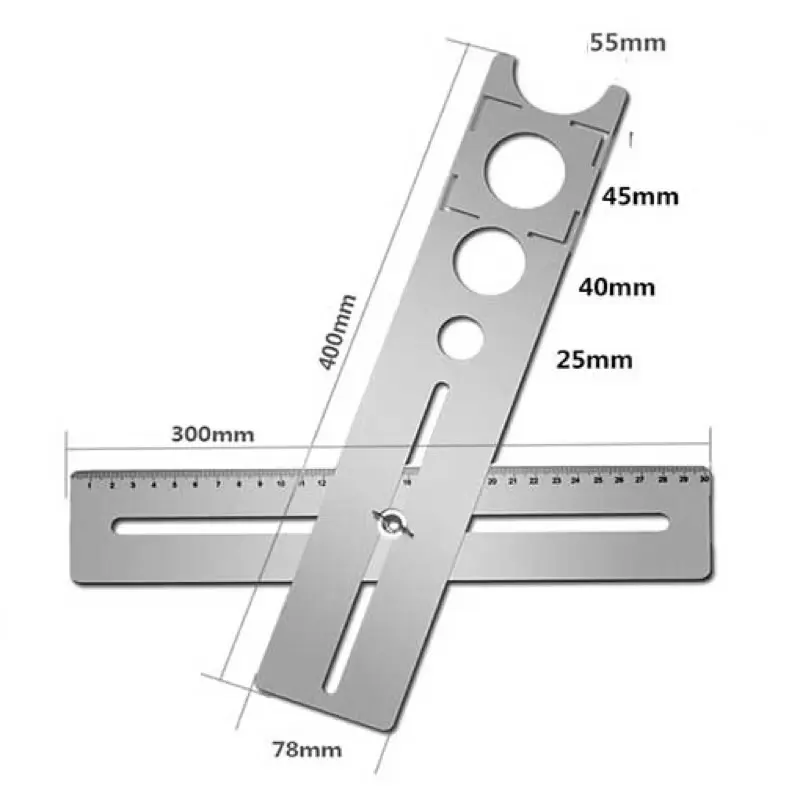 Thước Đo Định Vị Khoan Lỗ Gạch Men 2 Đoạn INOX Dày - Đo Khoan Lỗ Gạch Men Nhà Tắm Rất Nhanh Và Chuẩn 1