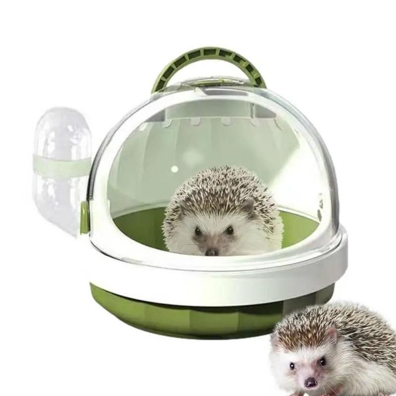 Product Introduction of Universal Water Bottle Small Animal Carrier Cage Safe Door Lock Large Cover Hamster Carry Box Breathable Transparent Design Hamster Outgoing Bag Camping 10