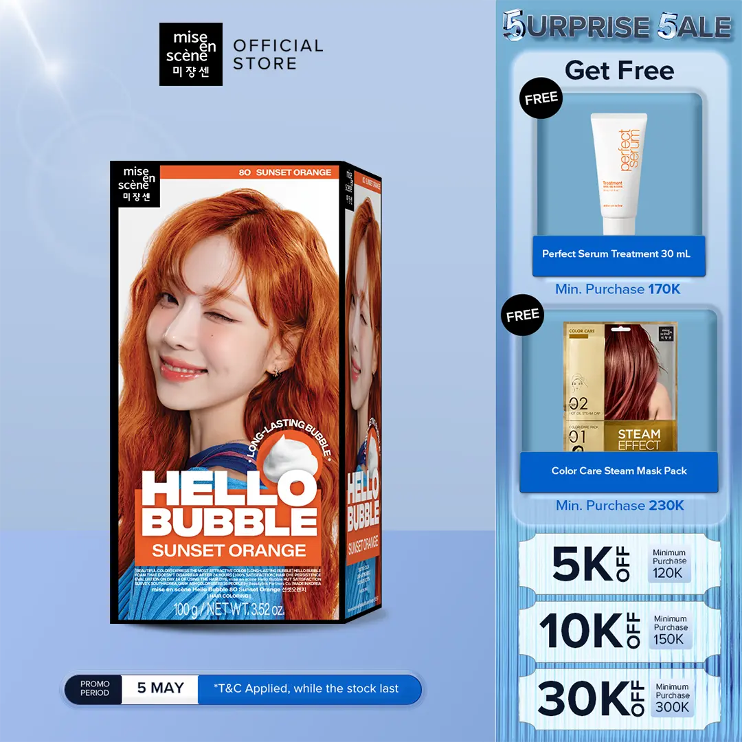 NEW mise en scene Hello Bubble - Hair Color 2024 Pewarna Rambut dengan Bentuk Bubble Foam Warna Tahan Lama dan Terlihat Alami