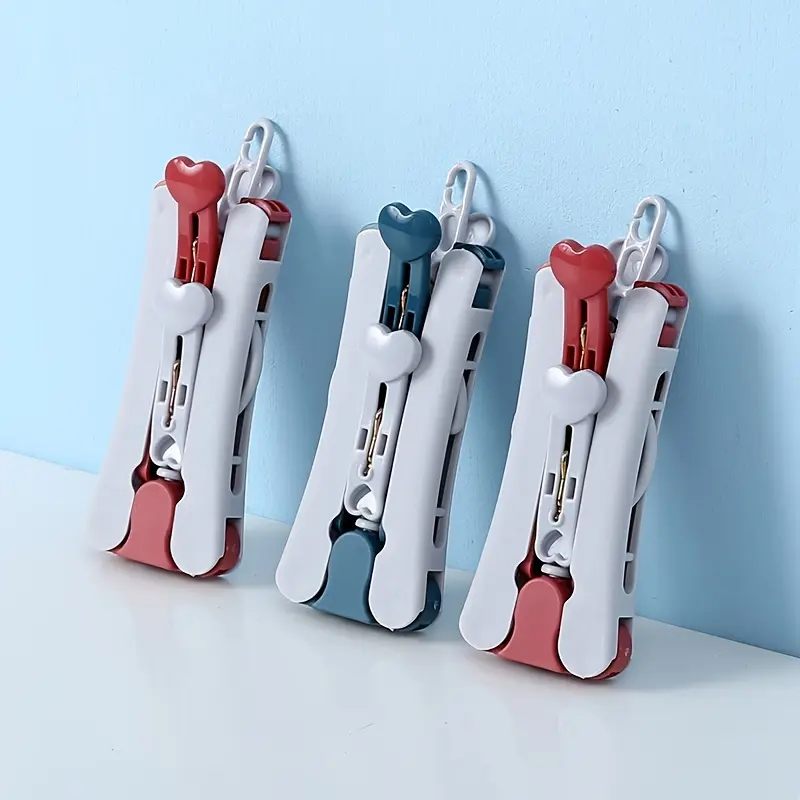 Portable 4PCS Multifunctional Folding Hanger - Outdoor Travel Household Accessory Organiser Hanging Plastic 1