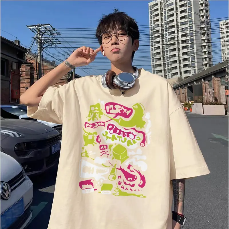 taniastore0 Adioa kaos oversize pria Hitam XXL |  graffiti monster l kaos pria distro original 100% Retro Style Tshirt Longgar Kaos Import baju t shirt pria 4