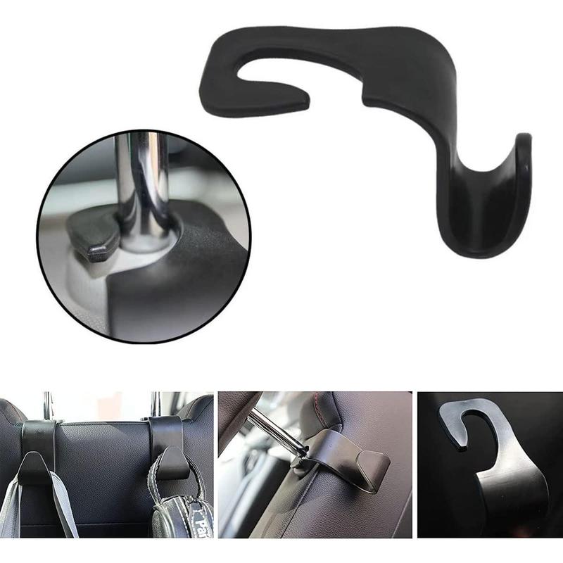 Universal Car Headrest Hook, S-shaped Design Car Back Seat Organizer Hanger, Rotatable Clamp-on Car Storage Hook for Bag Purse Cloth Grocery 8