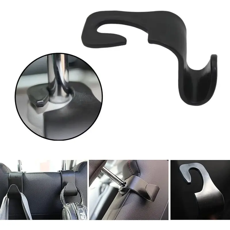 Universal Car Headrest Hook, S-shaped Design Car Back Seat Organizer Hanger, Rotatable Clamp-on Car Storage Hook for Bag Purse Cloth Grocery 8