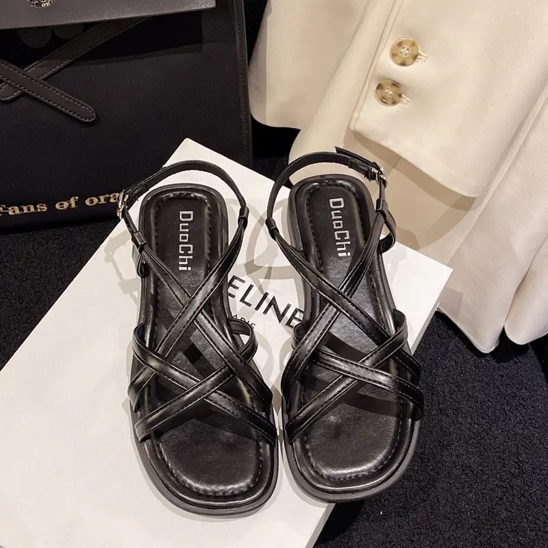 sandal nữ 2cm quai mảnh da mềm đi học, đi biển xinh xắn hàng fullbox 3