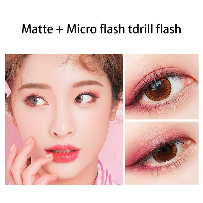 LAMEILA-Bảng Phấn Mắt Ngọc Trai Mờ, 10 Màu, Không Thấm Nước, Lấp Lánh Lâu Trôi, Trang Điểm Mắt, 8 Miếng Miễn Phí 1