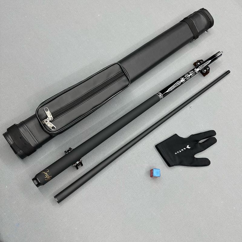 Cơ bida phủ carbon Ruby ( Tặng kèm bao da + phụ kiện) Đầu cơ tẩy kính - Gậy bida ngọn