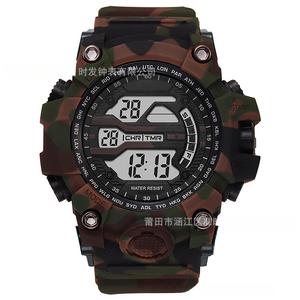 Jam Tangan Elektronik, Dail Besar, Pelbagai fungsi Sukan, Bergaya, Berkilau, dengan Penggera, untuk Lelaki Watches